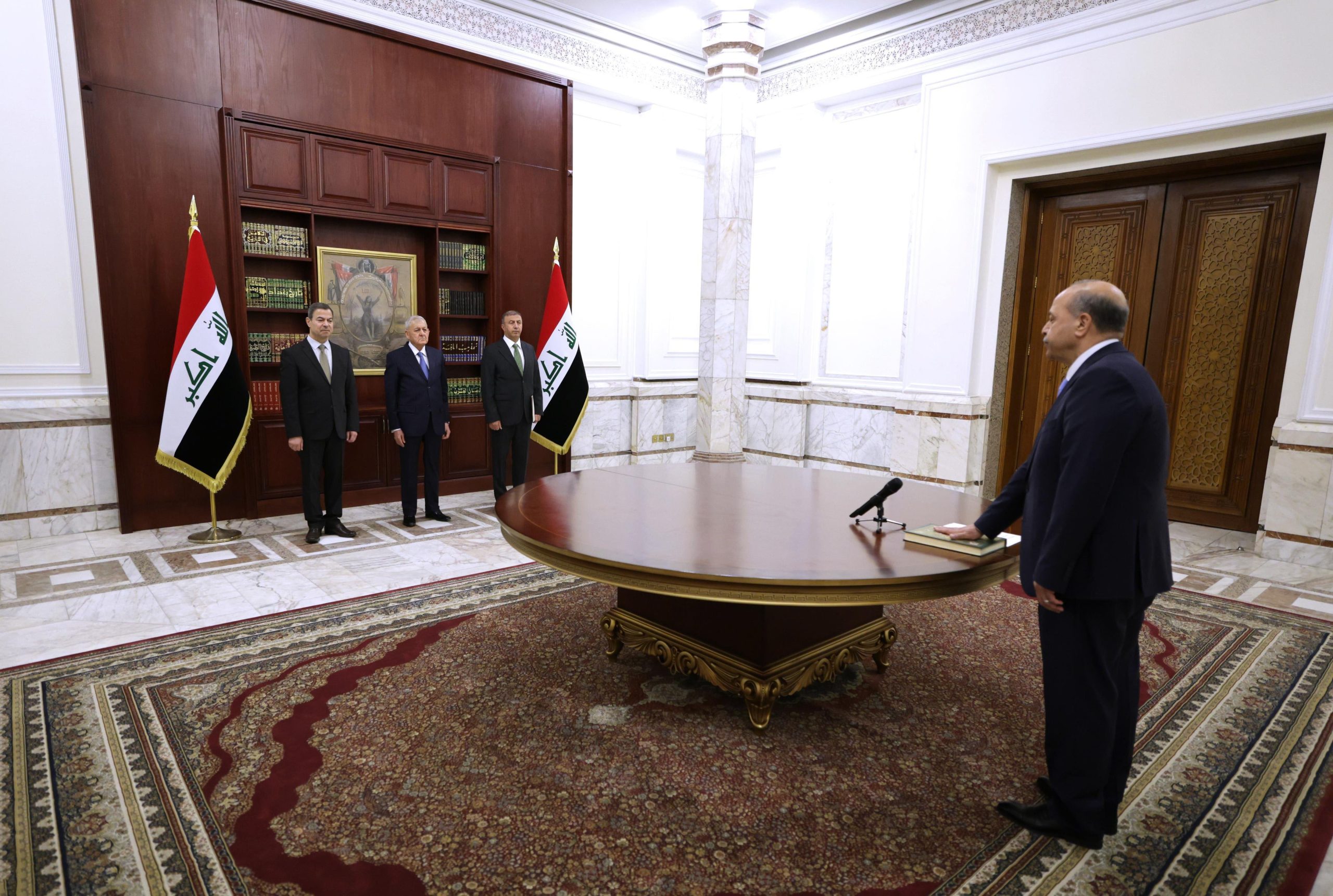 رئيس المحكمة الاتحادية القاضي منذر إبراهيم حسين يؤدي اليمين الدستورية أمام رئيس الجمهورية